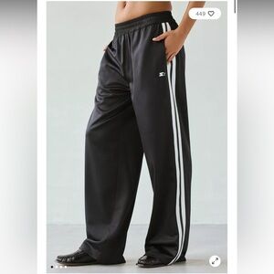 NWT Starter Black Track Pants with White Stripes